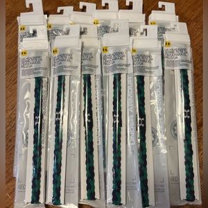 Under Armour No Slip Headbands Softball Soccer Set of 12 Green and Navy NWT
